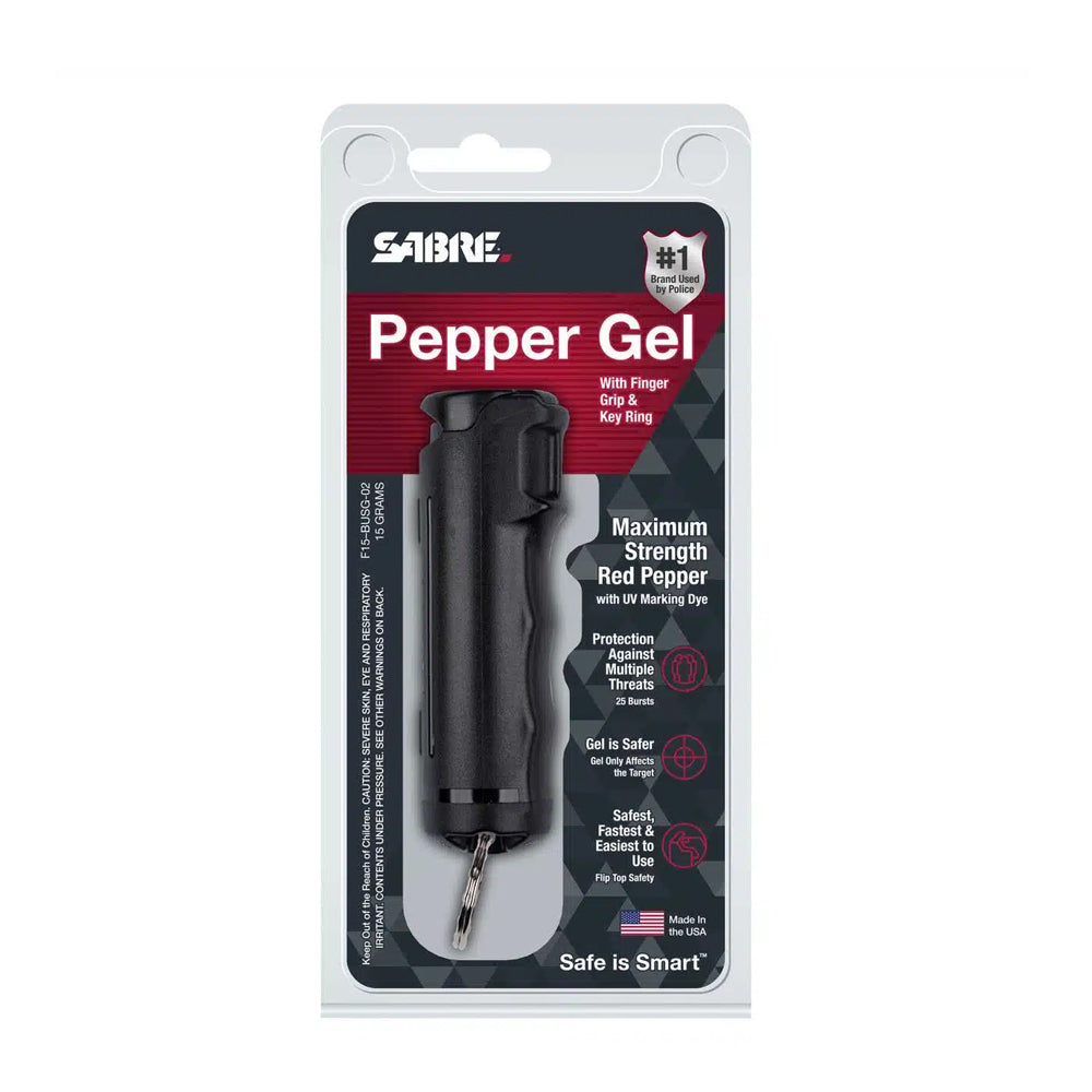 F15-BUSG-02 GAS PIMIENTA LLAVERO DURO GEL 15 GRMS. NEGRO MARCA SABRE