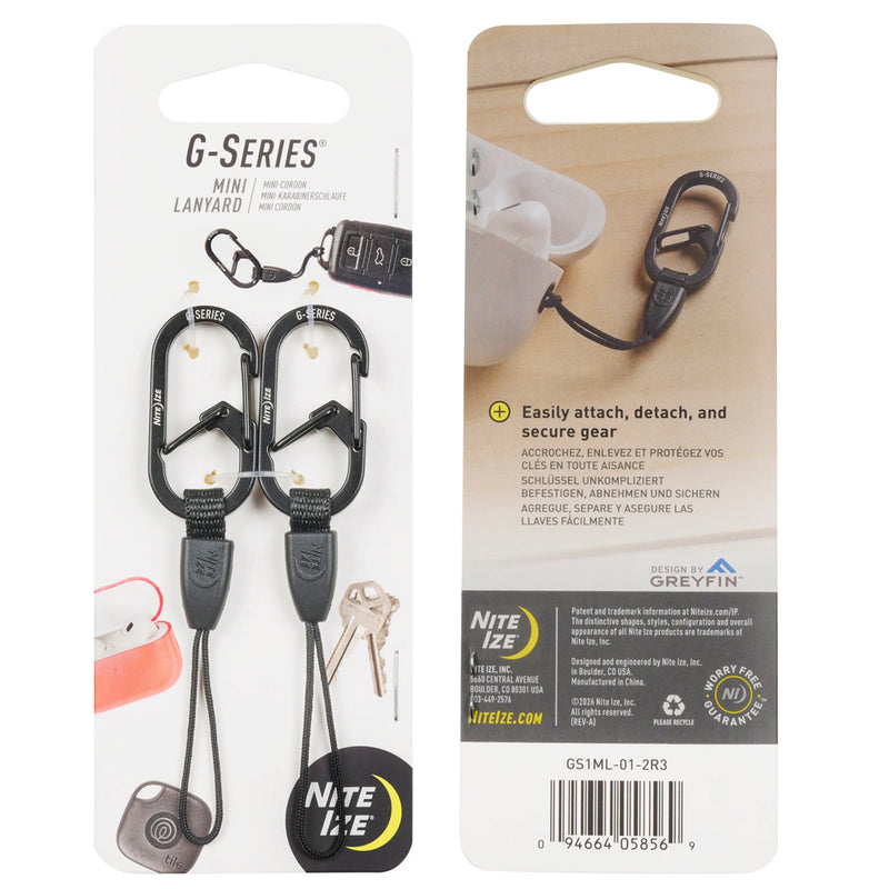 GS1ML-01-2R3 CORDON MINI G-SERIES PAQUETE CON 2 NEGRO MARCA NITE IZE