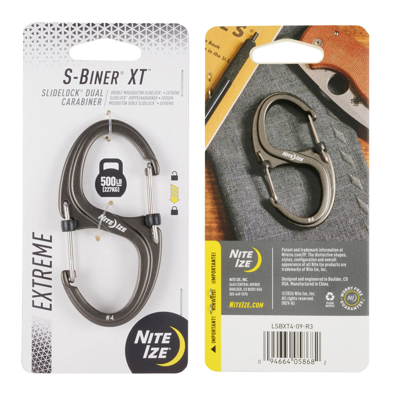 LSBXT4-09-R3 S-BINER XT DUAL CARABINER SLIDELOCK GRIS MARCA NITE IZE