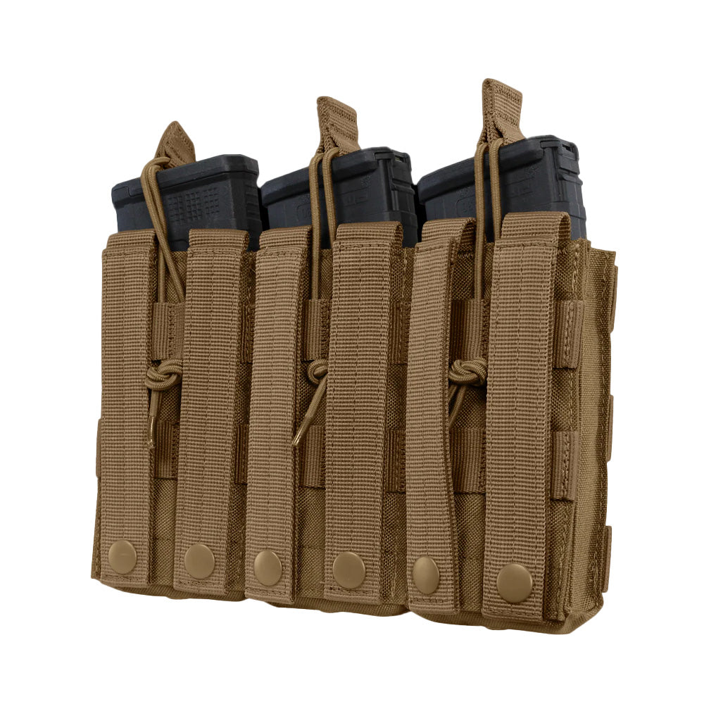 MA27-498 TRIPLE M4/M16 OPEN-TOP MAG POUCH COYOTE MARCA CONDOR