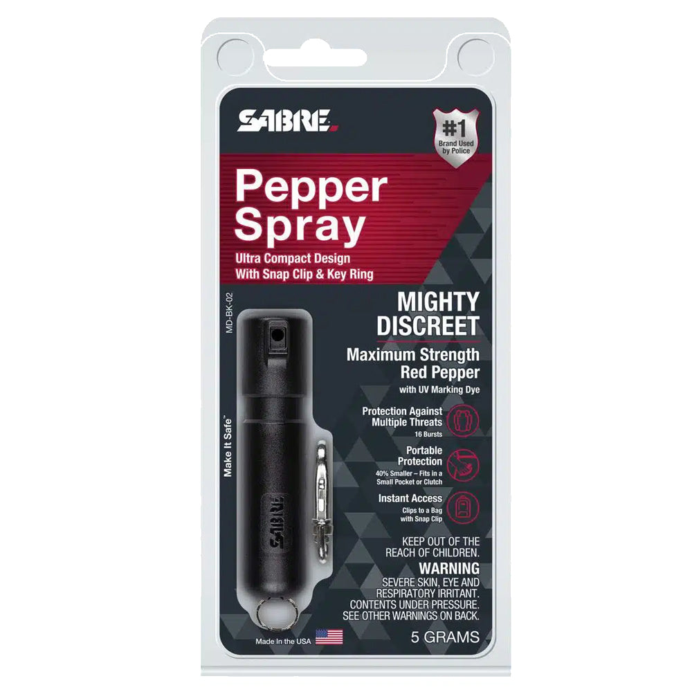 MD-BK-02 GAS PIMIENTA LLAVERO CHICO 5 GRMS. NEGRO MARCA SABRE
