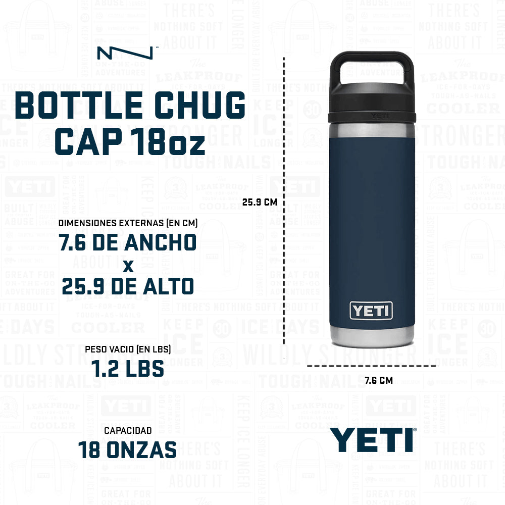 21071504042 TERMO RAMBLER 18oz CHUG CAP BLANCO MARCA YETI