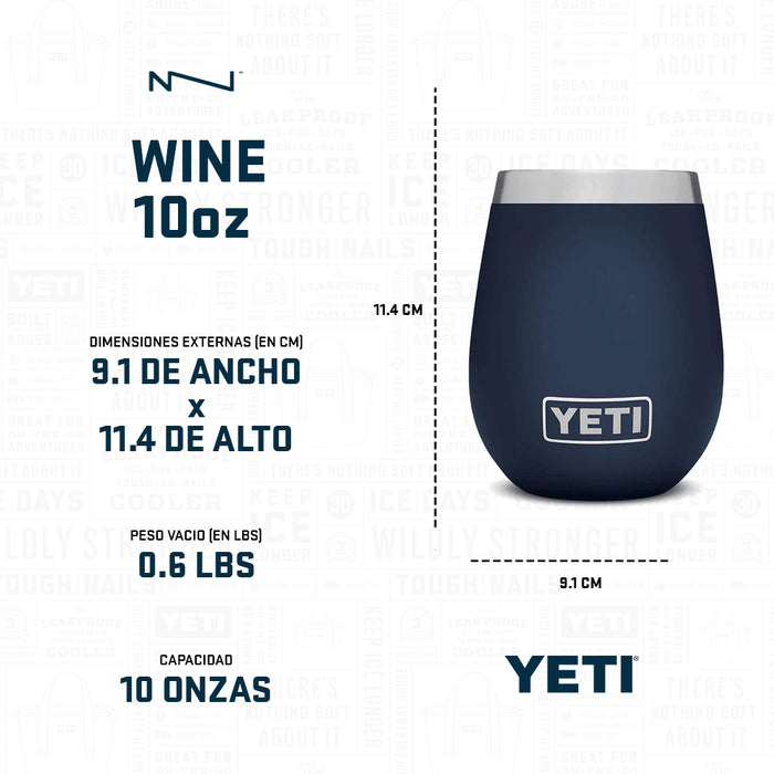 21071507400 TERMO RAMBLER 10oz WINE CON CERAMICA TAPA MAGNETICA BLANCO MARCA YETI