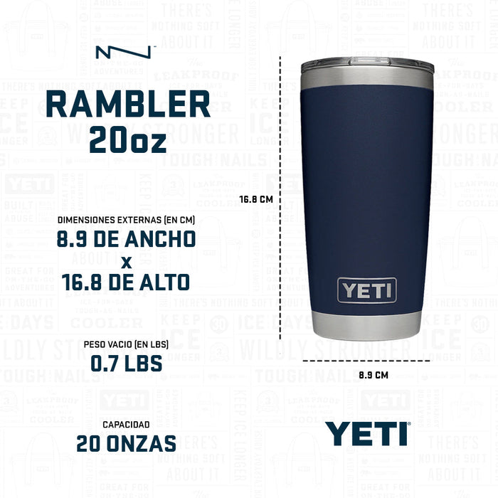 21071505462 TERMO RAMBLER 20oz PEACH MARCA YETI