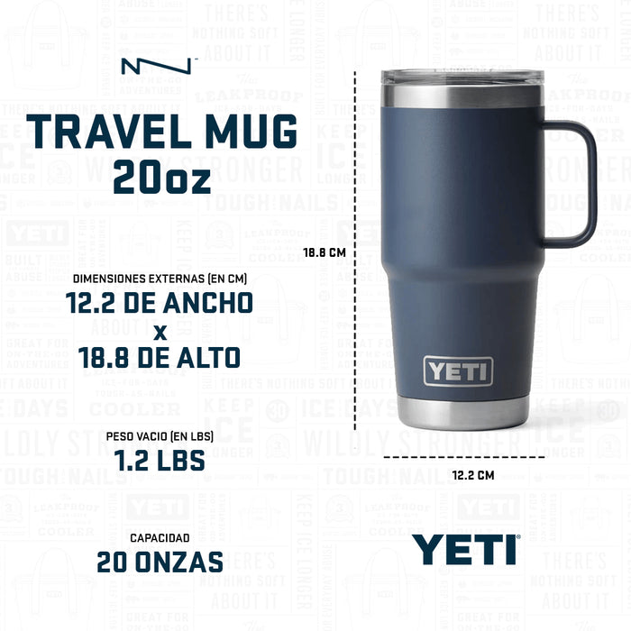 21071503539 TAZA RAMBLER 20oz TRAVEL MUG CON TAPA STRONGHOLD WETLANDS BROWN MARCA YETI