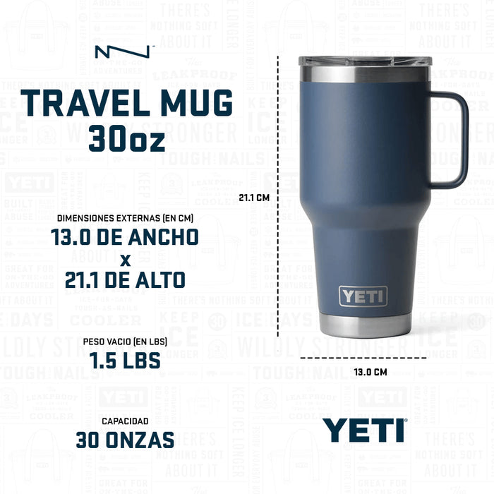 21071503449 TAZA RAMBLER 30oz TRAVEL MUG CON TAPA STRONHOLD KEY LIME MARCA YETI