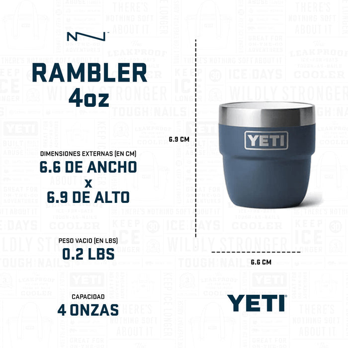 21071504004 TAZA RAMBLER 4oz STACKABLE 2 PIEZAS RESCUE RED MARCA YETI