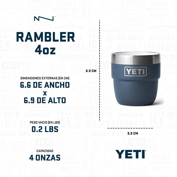 21071504657 TAZA RAMBLER 4oz STACKABLE 2 PIEZAS BIG SKY BLUE MARCA YETI