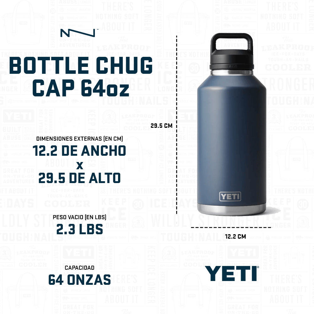 TERMO YETI 64oz BOTTLE CON TAPA CHUG MARINO 21071503853