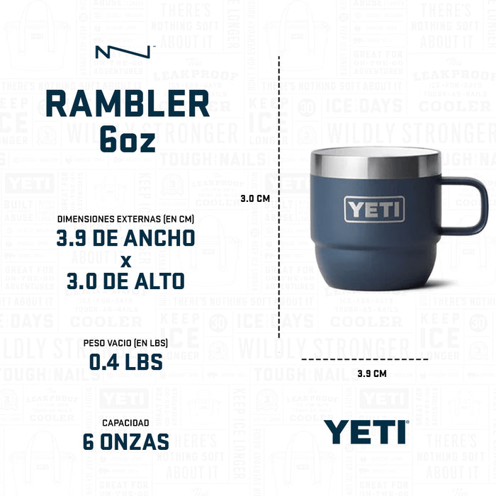 21071503416 TAZA RAMBLER 6oz STACKABLE 2 PIEZAS KEY LIME MARCA YETI