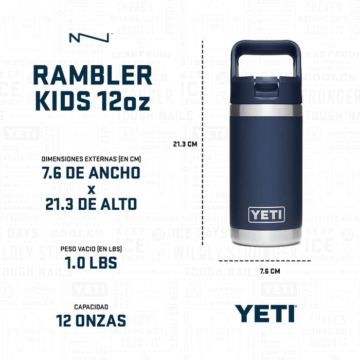 21071502323 TERMO RAMBLER 12oz PARA NIÑO TROPICAL PINK MARCA YETI