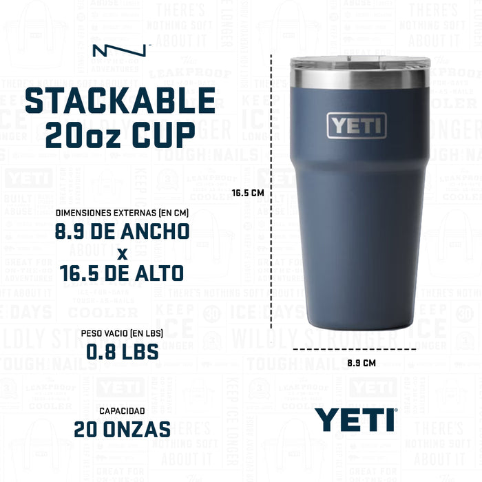 21071504224 TERMO RAMBLER 20oz STACKABLE CUP TAPA MAGNETICA CAPE TAUPE MARCA YETI