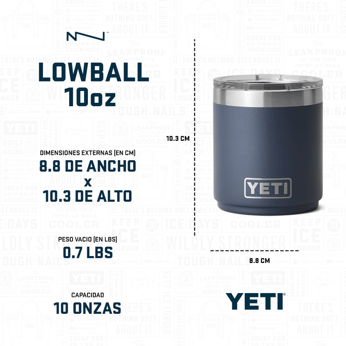 21071502559 TERMO RAMBLER 10oz LOWBALL 2.0 TAPA MAGNETICA AGAVE TEAL MARCA YETI