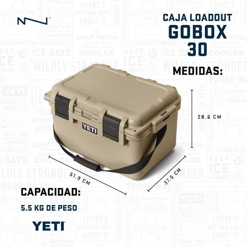 26010000536 CAJA MULTIUSOS LOADOUT GOBOX 30 2.0 CHARCOAL MARCA YETI