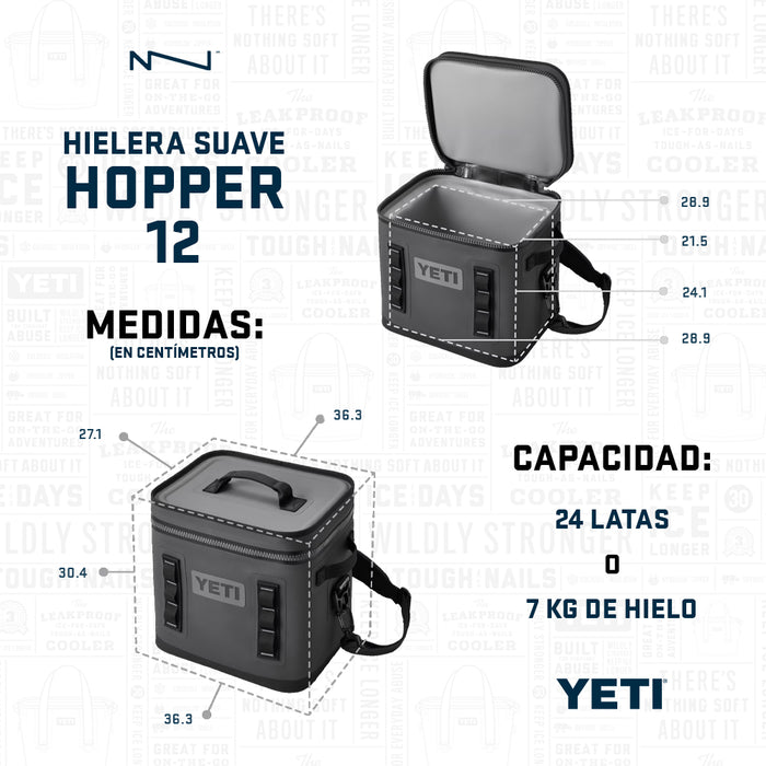 18060131502 HIELERA SUAVE HOPPER FLIP 12 WILD VINE RED/DARK GRAY MARCA YETI