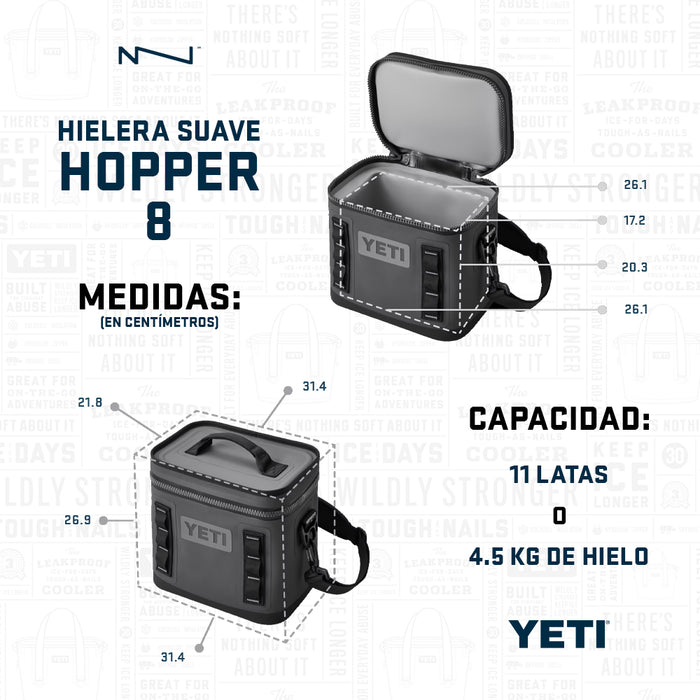 18060131389 HIELERA SUAVE HOPPER FLIP 8 NAVY/BIG WAVE BLUE MARCA YETI