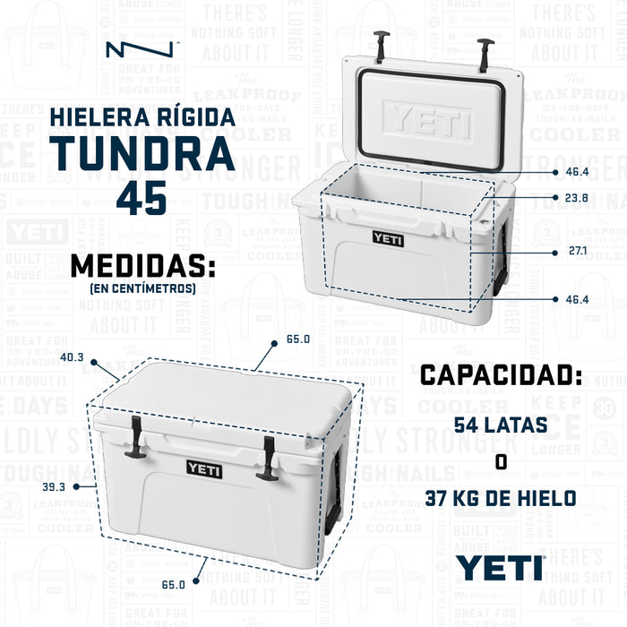 10045400000 HIELERA RIGIDA TUNDRA 45 NEGRO MARCA YETI