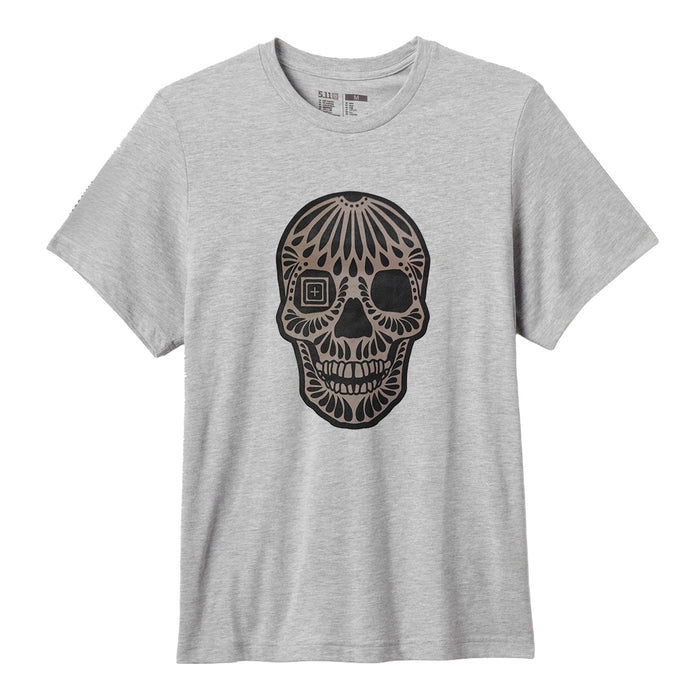 76376-016 PLAYERA BARRO NEGRO SKULL HEATHER GREY MARCA 5.11 TACTICAL