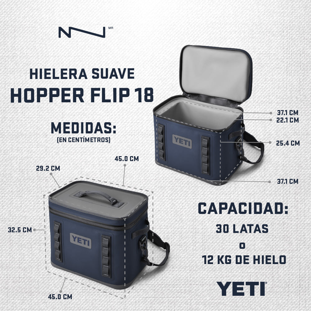 18060131619 HIELERA SUAVE HOPPER FLIP 18 RESCUE RED MARCA YETI