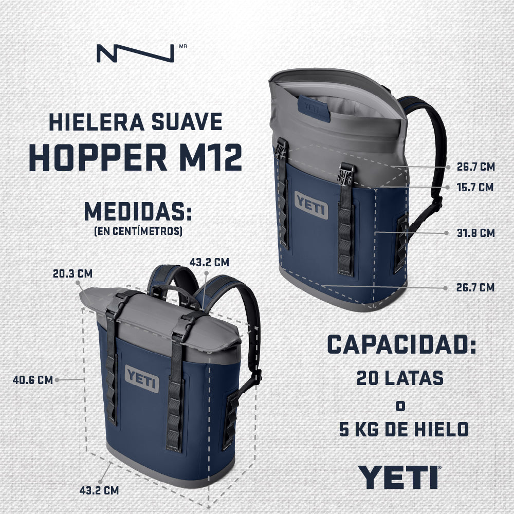 18060131336 HIELERA SUAVE HOPPER BACKPACK M12 NEGRO MARCA YETI