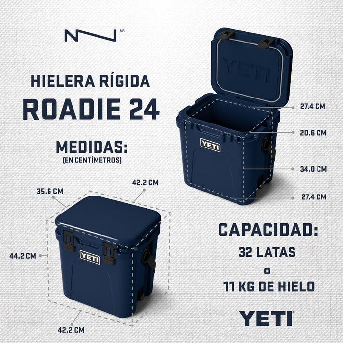 10022350001 HIELERA RIGIDA ROADIE 24 2.0 RESCUE RED MARCA YETI