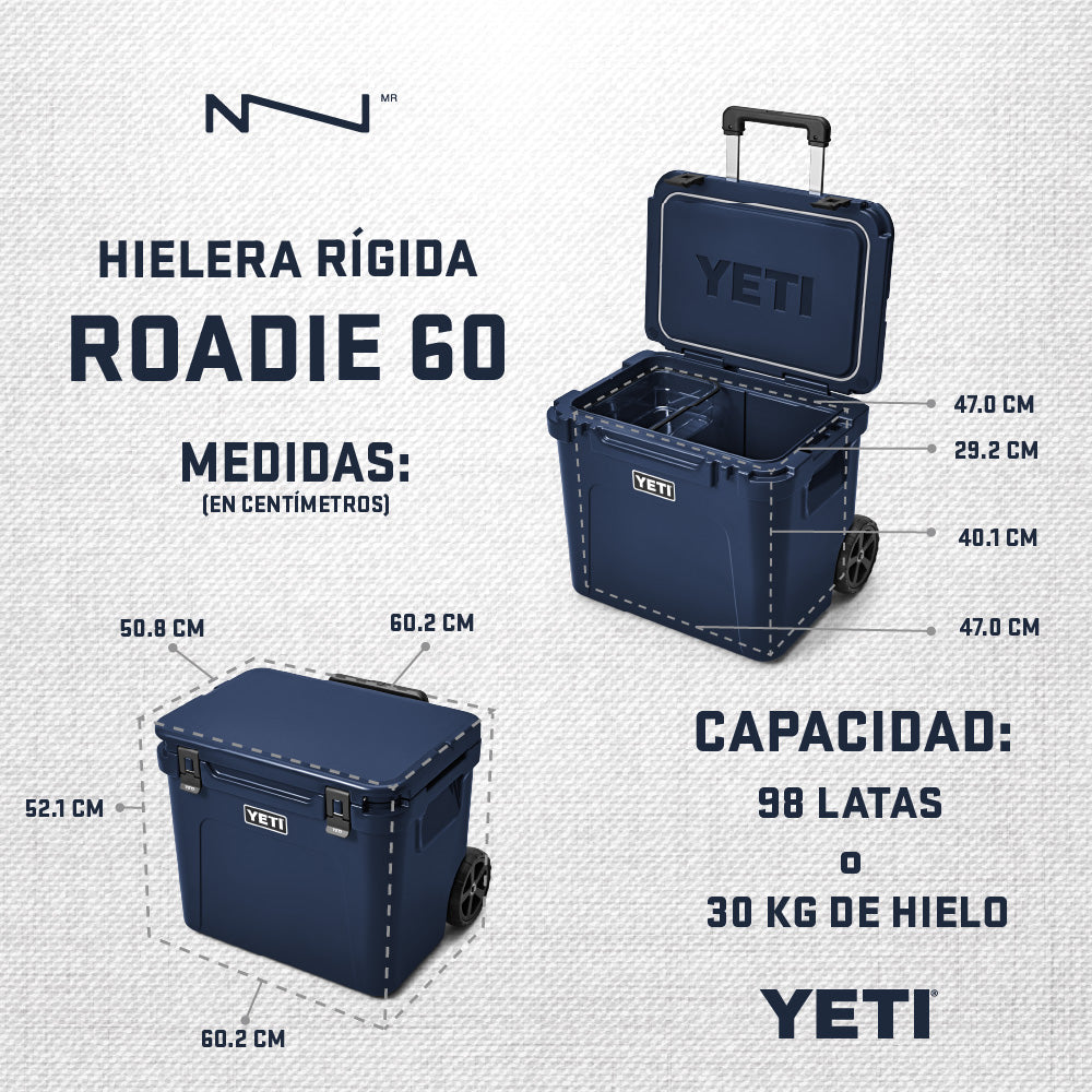 10023160000 HIELERA RIGIDA ROADIE 60 CHARCOAL MARCA YETI