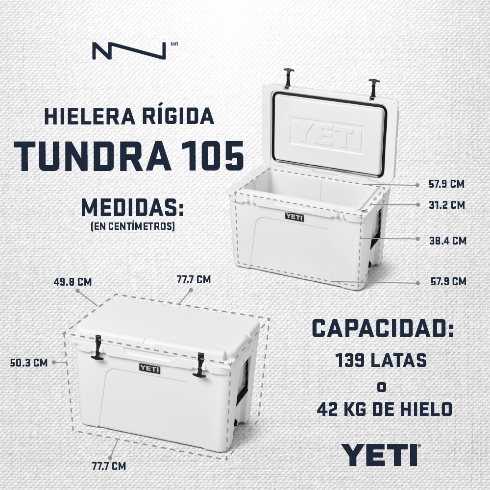 10105020000 HIELERA RIGIDA TUNDRA 105 BLANCA MARCA YETI