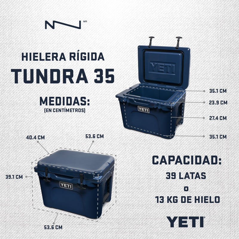 10035160000 HIELERA RIGIDA TUNDRA 35 CHARCOAL MARCA YETI