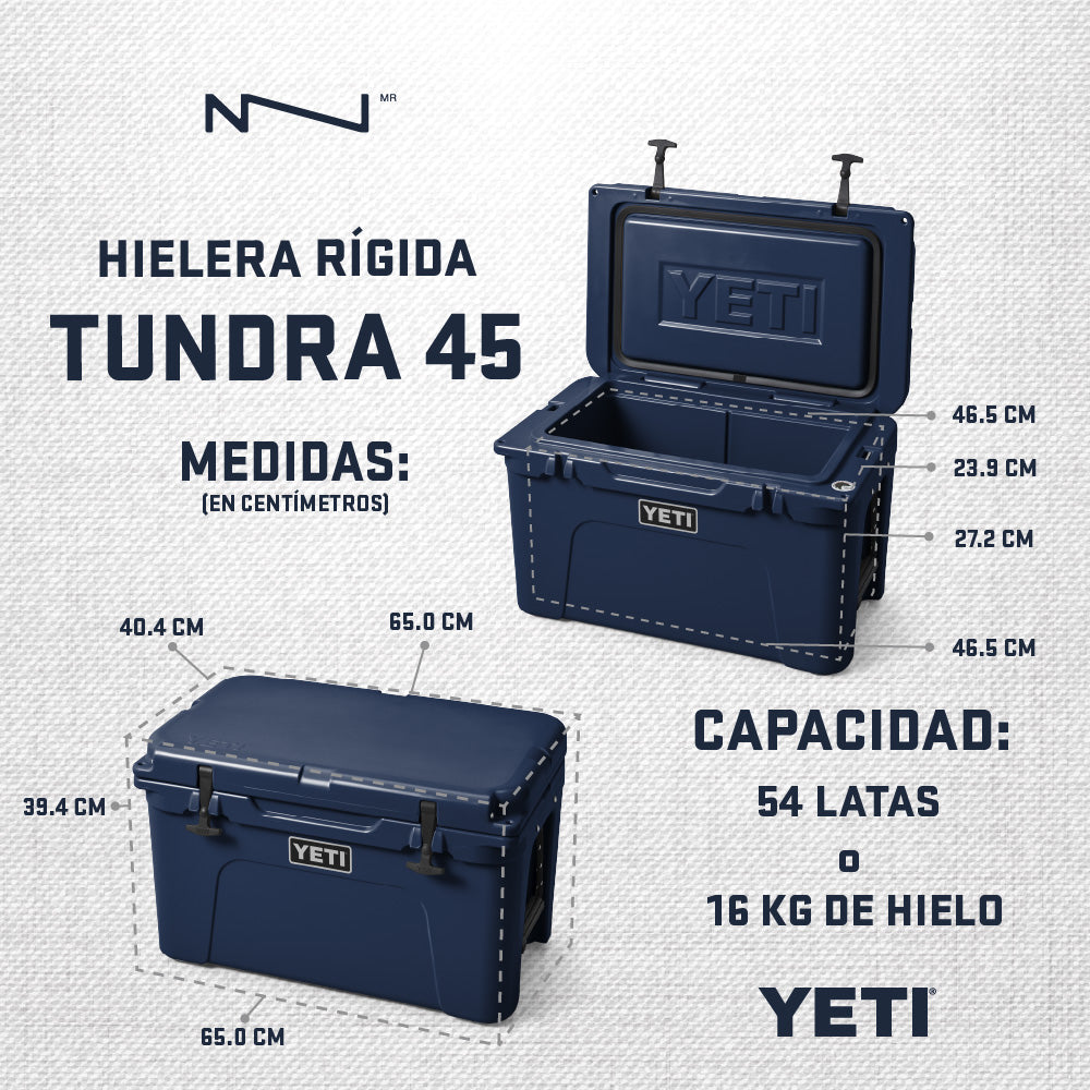 10045260029 HIELERA RIGIDA TUNDRA 45 RESCUE RED/BURNT ORANGE MARCA YETI