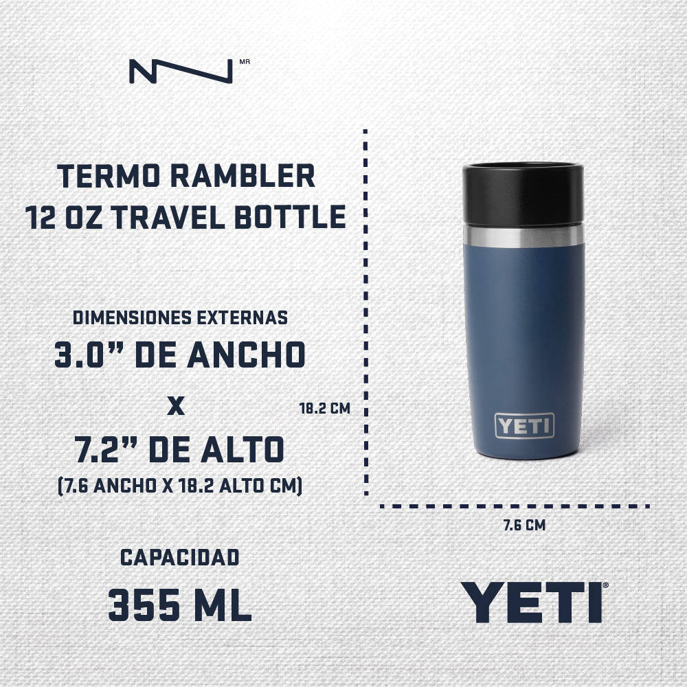21071506280 TERMO RAMBLER 12oz TRAVEL BOTTLE CON TAPA COMMUTER CAPE TAUPE MARCA YETI