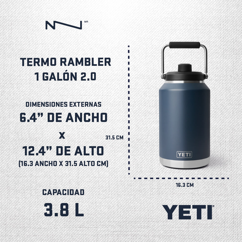 21071501995 TERMO RAMBLER UN GALON 2.0 NEGRO MARCA YETI