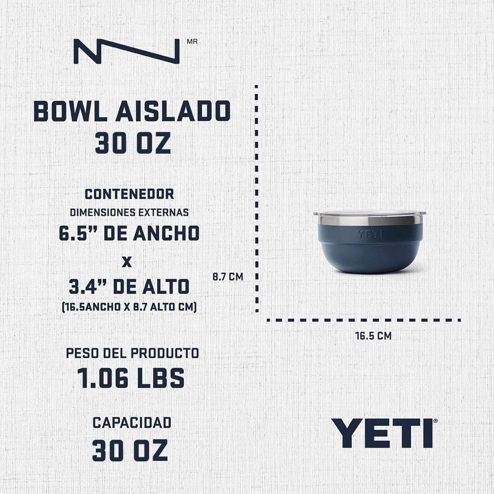 21071505274 BOWL AISLADO 1QT BLANCO MARCA YETI