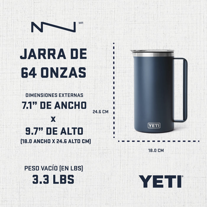 21071502810 JARRA RAMBLER 64oz BLANCO MARCA YETI