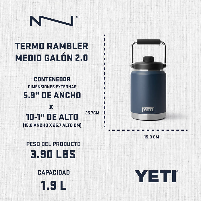 21071501992 TERMO RAMBLER MEDIO GALON 2.0 NEGRO MARCA YETI