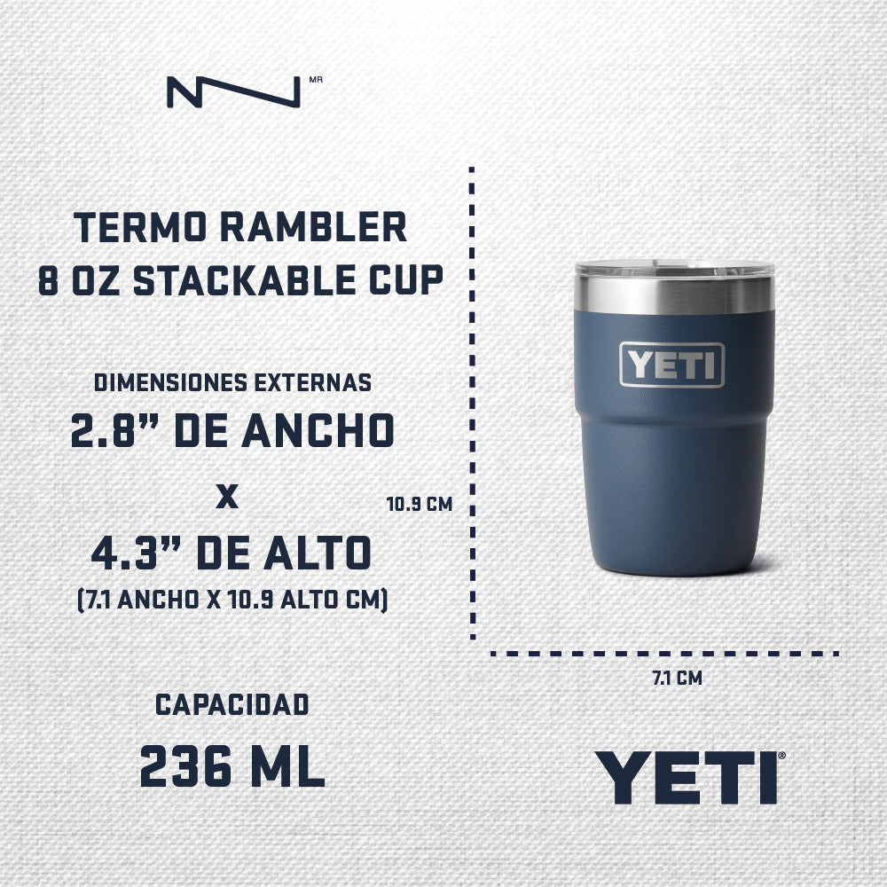 21071507372 TERMO RAMBLER 8oz STK CUP CON CERAMICA TAPA MAGNETICA MARINO MARCA YETI