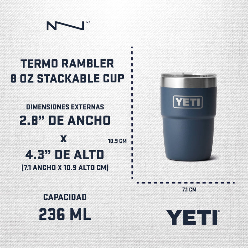 21071507378 TERMO RAMBLER 8oz STK CUP CON CERAMICA TAPA MAGNETICA CAPE TAUPE MARCA YETI