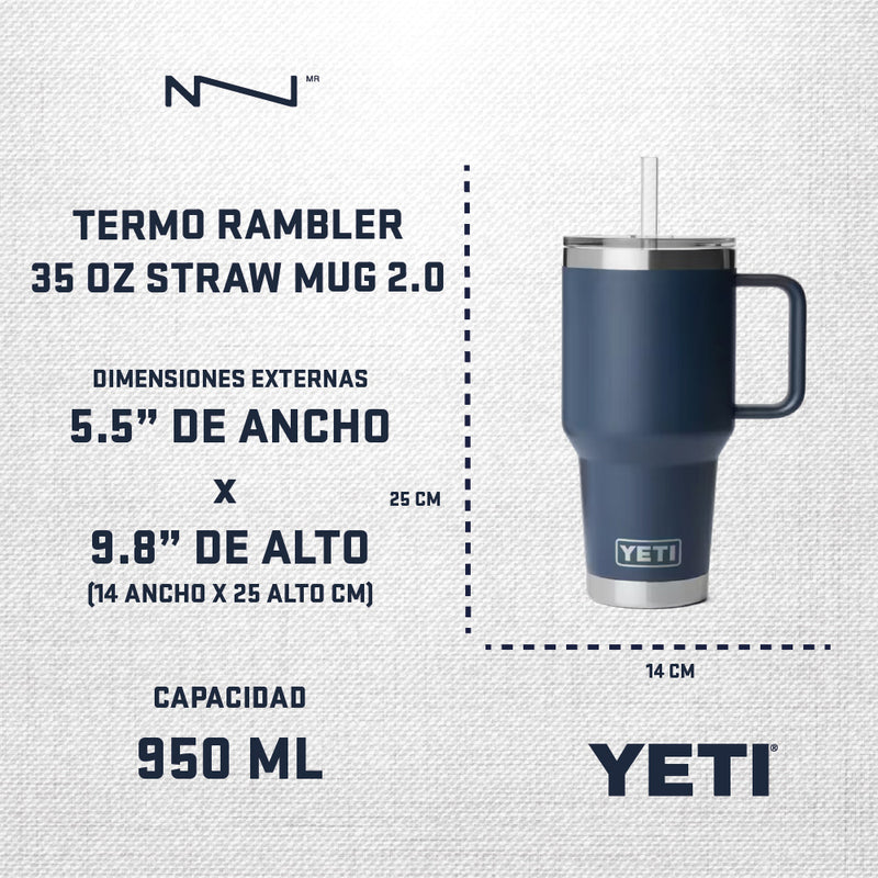 21071508176 TERMO RAMBLER 35oz STRAW MUG 2.0 CAPE TAUPE MARCA YETI