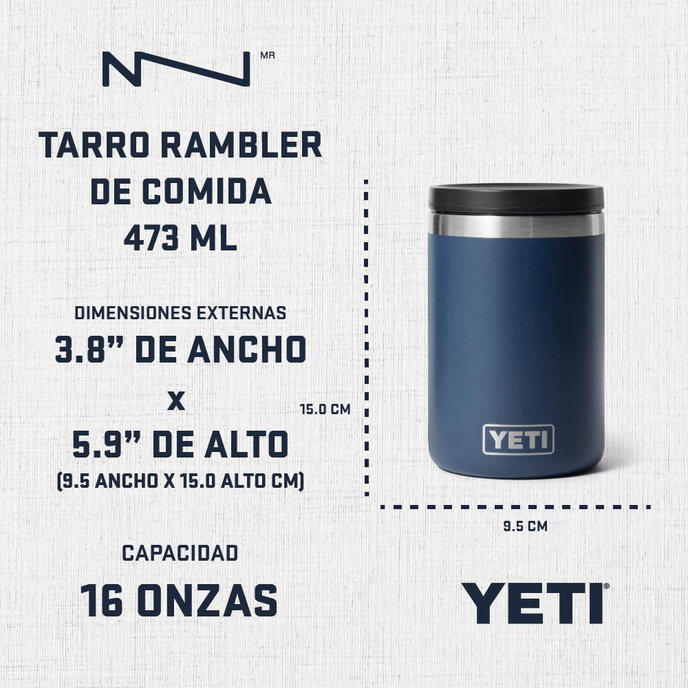 21071504514 TARRO RAMBLER DE COMIDA 16oz NEGRO MARCA YETI