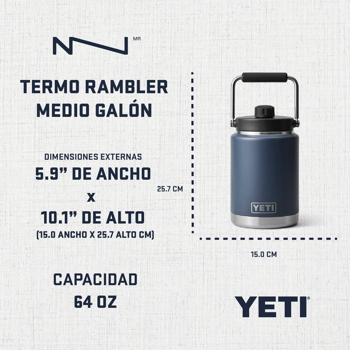 21071501178 TERMO RAMBLER MEDIO GALON CHARCOAL MARCA YETI