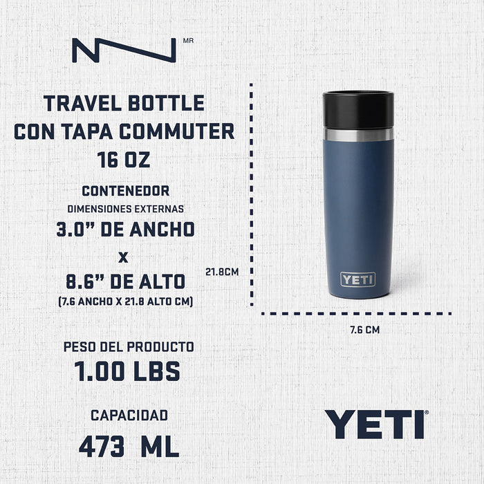 21071502314 TERMO RAMBLER 16oz TRAVEL BOTTLE CON TAPA COMMUTER BLANCO MARCA YETI