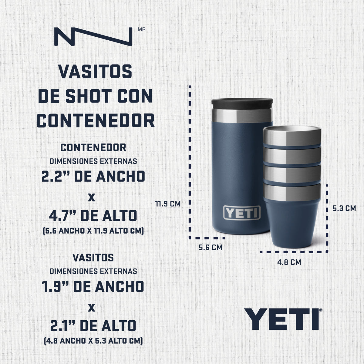 VASOS DE SHOT YETI 4 PIEZAS BLANCO 21071504277
