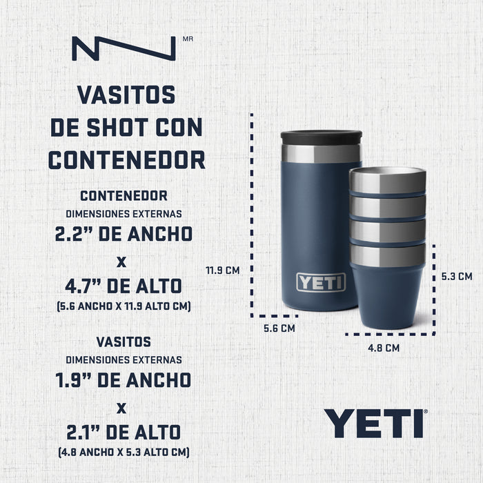 21071504276 VASITOS DE SHOT 4 PIEZAS MARINO MARCA YETI