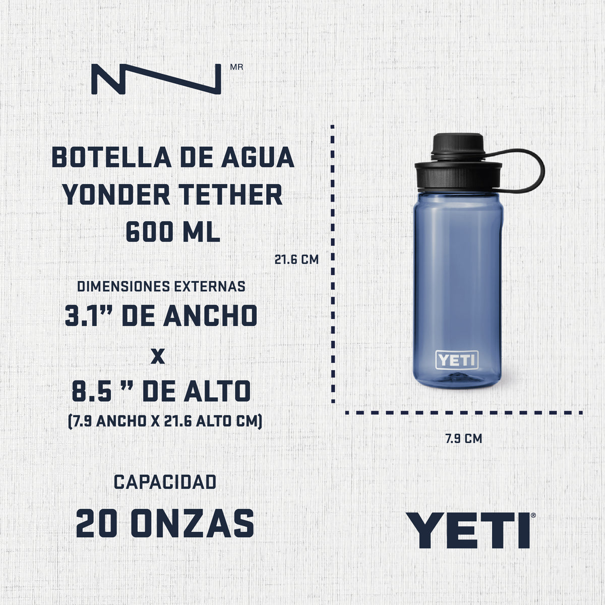 TERMO YETI 600ML YONDER BOTTLE TETHER MARINO 21071502336
