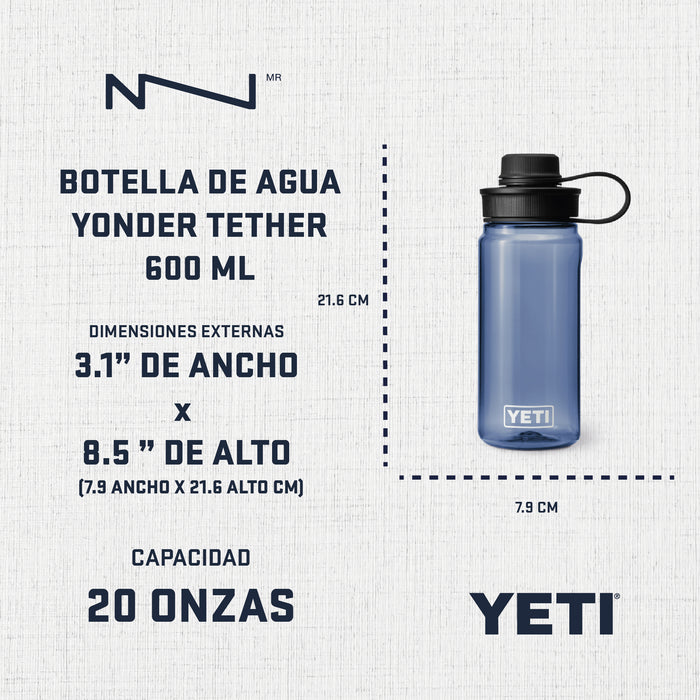 21071502336 BOTELLA DE AGUA YONDER TETHER 600ml MARINO MARCA YETI