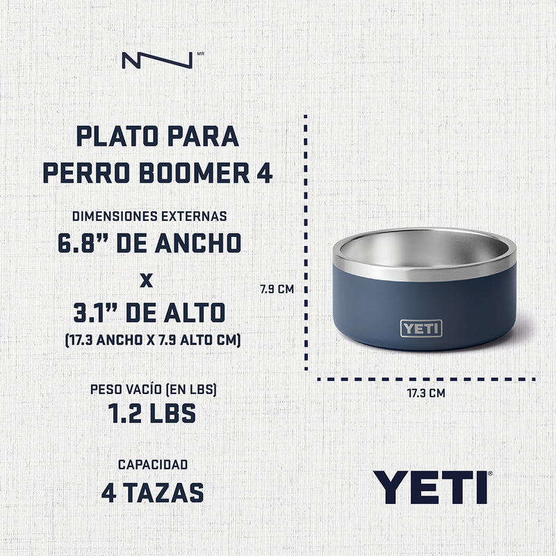 21071501369 PLATO PARA PERRO BOOMER 4 CHARCOAL MARCA YETI