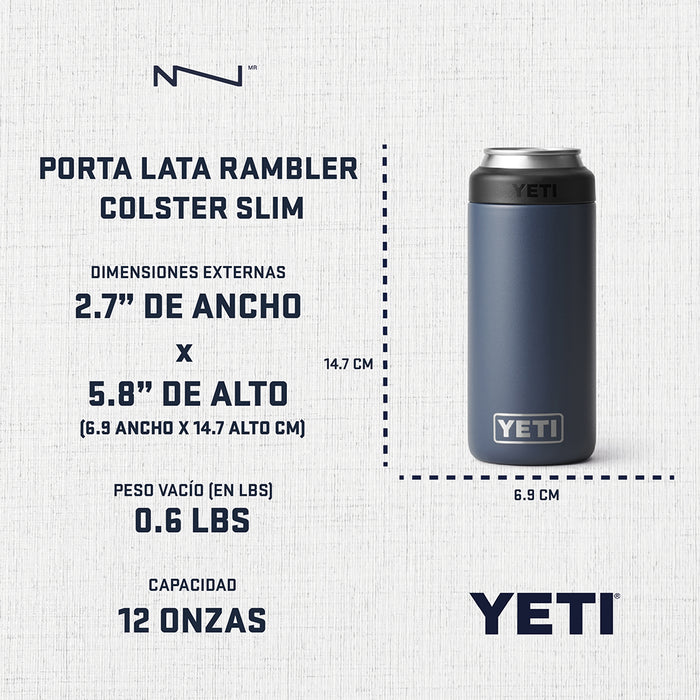 21071504064 PORTA LATA RAMBLER COLSTER SLIM NEGRO MARCA YETI