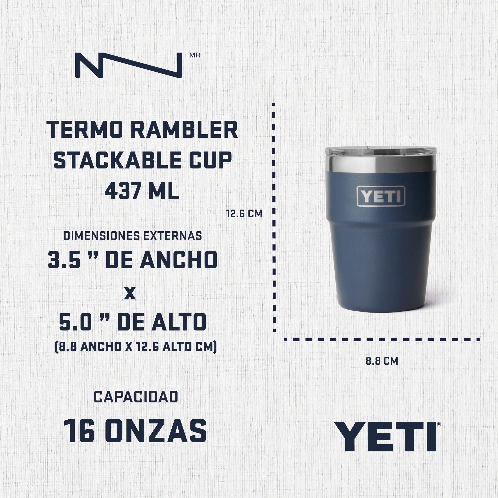 21071507195 TERMO RAMBLER 16oz STACKABLE CUP TAPA MAGNETICA VENOM MARCA YETI