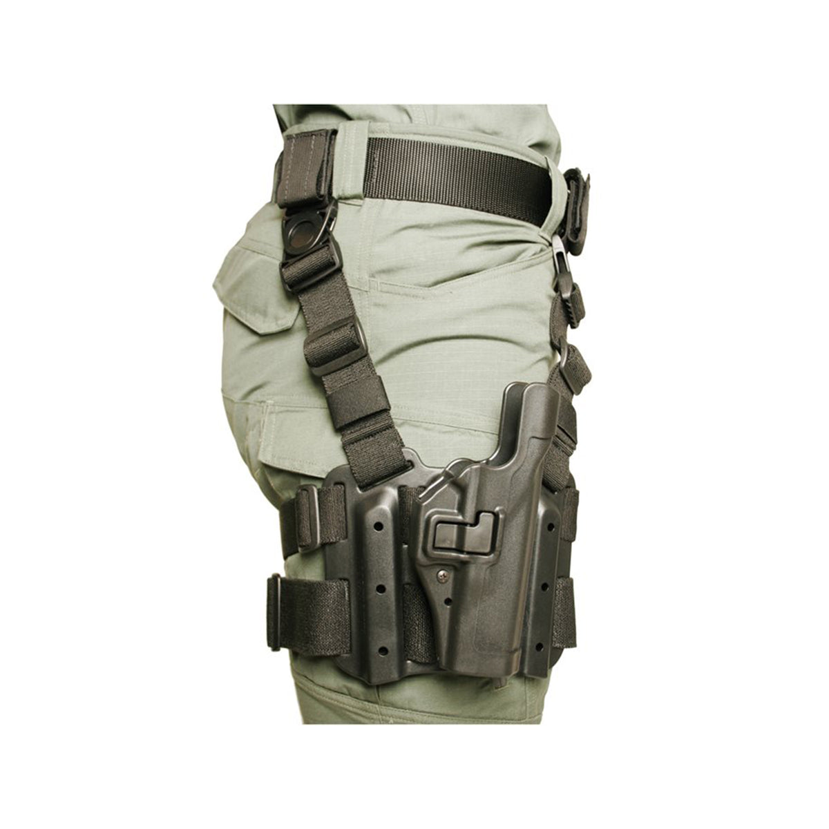 FUNDA PIERNERA BLACKHAWK SERPA NIVEL 2 PARA GLOCK 17 DERECHA 430500BK-R