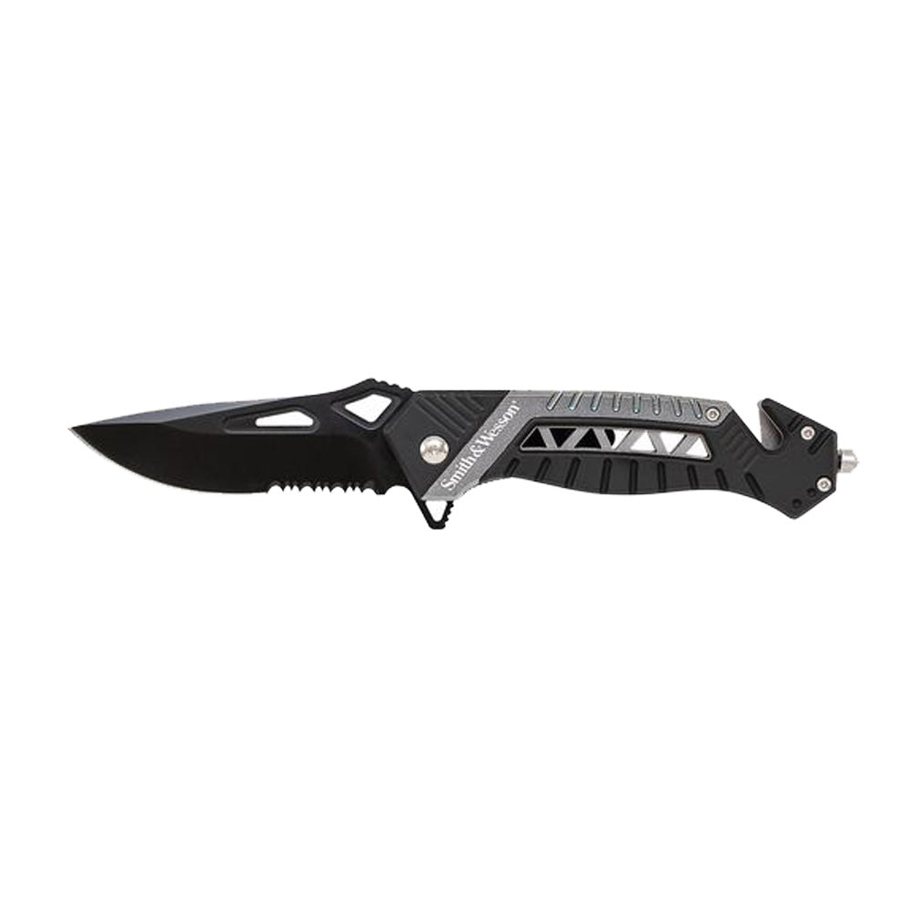 NAVAJA SMITH&WESSON PLEGABLE LINER LOCK HOJA 8Cr13MoV DROP POINT NEGRA SW608S