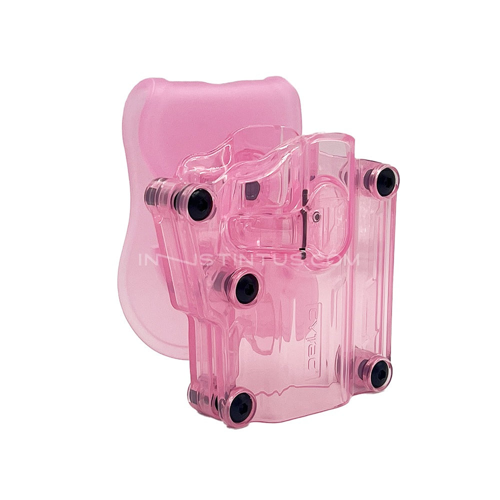 1-UR104 FUNDA UNIVERSAL MEGA FIT ROSA TRANSPARENTE MARCA CYTAC